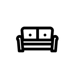 simple livingroom sofa line icon
