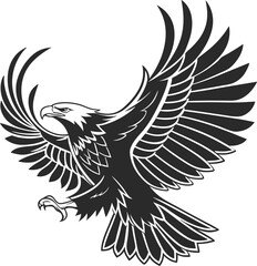 Obraz premium flying eagle silhouette vector illustration. 