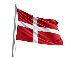 Detailed image of the Danish flag waving proudly. Denmark, flag and wind
