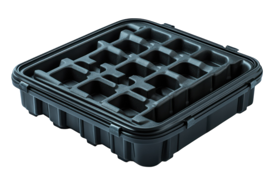 Durable Hard Case Organizer for Tools Equipment Storage Black Protective Box Container with on transparent background