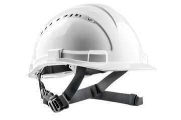 Fototapeta premium White Safety Helmet Construction Gear Protection Headgear for Workers Engineering Equipment on transparent background