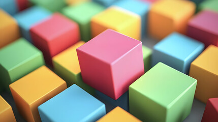 Obraz premium Abstract Colorful Geometric Cube Pattern