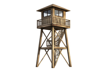 Scenic Elevated Lookout Post on Transparent Background