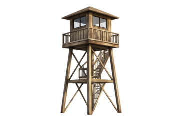 Scenic Elevated Lookout Post on Transparent Background