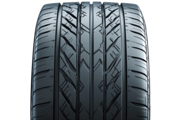 Sleek Car Tire Close Up High Performance Automotive Rubber Texture on Black Background on transparent background