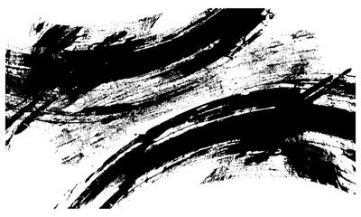 Abstract banner with bold curved paint smears, thick brush strokes, grunge texture, irregular lines, vector illustration, punk style design, artistic brush textures, creative background.