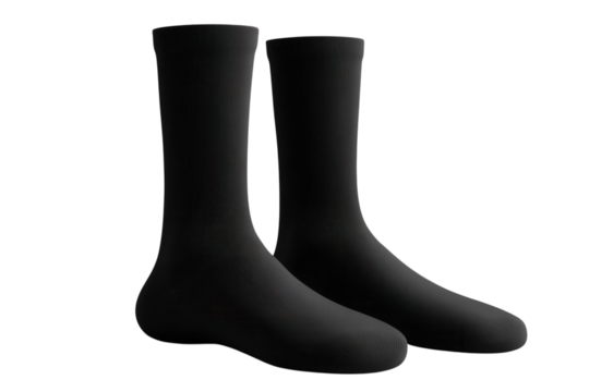 Two Stylish Black Socks Seamless Pattern Fashion Accessories Comfortable Clothing Textile on transparent background