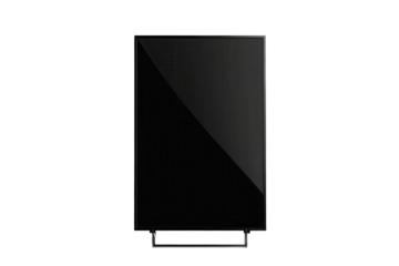 Black Minimalist Television Modern LCD Screen for Home Entertainment and Digital Media in a on transparent background