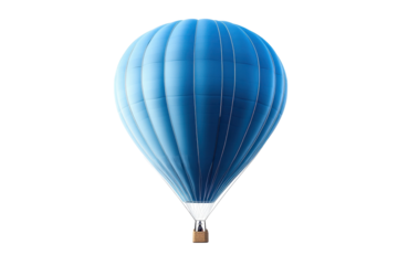 Blue Hot Air Balloon Isolated on Black Background Adventure Sky Transportation Isolated Object on transparent background