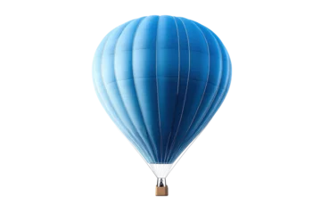Keuken achterwand Ballonnen Blue Hot Air Balloon Isolated on Black Background Adventure Sky Transportation Isolated Object on transparent background  © shakeela