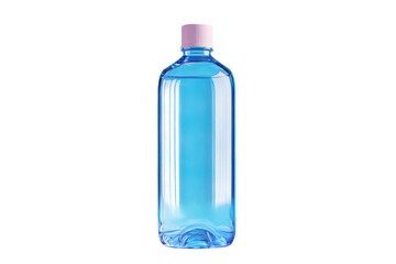 Blue Water Bottle Refreshment Purity Hydration Glass Plastic Container Liquid Still Life Pink on transparent background