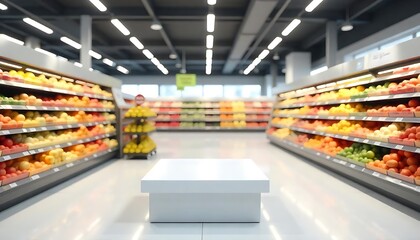 Fototapeta premium clipping podium cart shopping path, 3d concept wit shopping rendering trolley podium confetti discount showcase e-business technology shopping promotion present advertising, created with generative ai