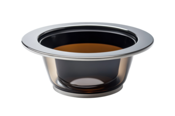 Modern Tea Infuser Close Up A Transparent Glass Filter with Stainless Steel Accents for Herbal on transparent background