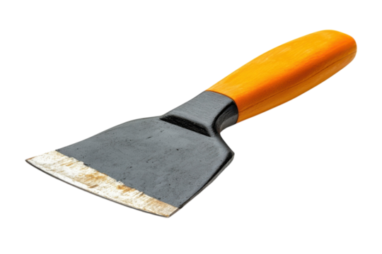 Woodworking Tool Photography Close up of a Vintage Wood Chisel with Wooden Handle Detailed on transparent background