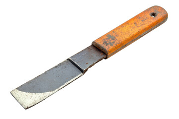 Vintage blade weathered knife with wooden handle aged steel antique tool craftsmanship utility on transparent background