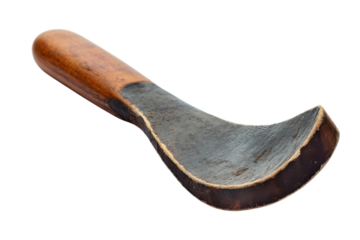 Antique wooden adze hand tool primitive woodworking craftsmanship historic artifact carpentry on transparent background