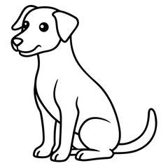 Minimalist Sitting Dog Line Art