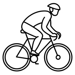 Fototapeta premium Minimalist Cyclist Riding Bicycle Line Art