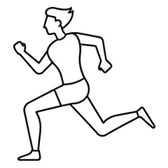 Minimalist Runner in Motion Line Art