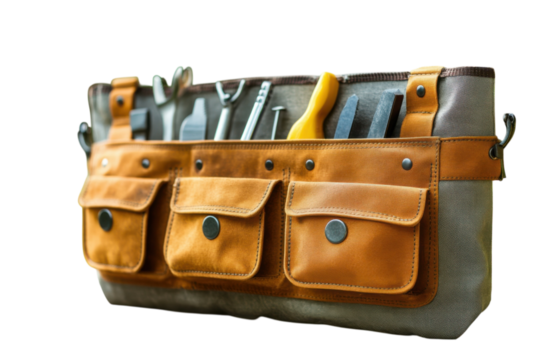 Tool Belt Artisan Handcraft Essential Workmanship Craftsmanship Pockets Leather Construction on transparent background