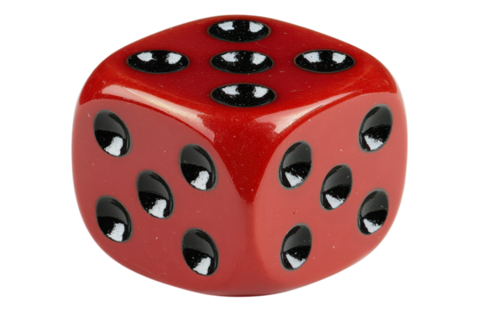 Red Dice Still Life Close Up Black Background Photography Studio Shot Chance Board Game on transparent background