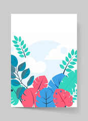Obraz premium Summer Tropical Leaves Modern Poster