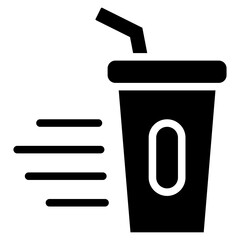 Drink Delivery Icon Black Solid