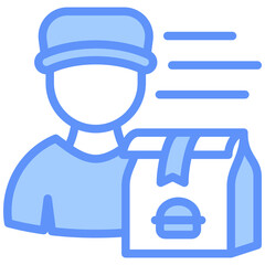 Food Courier Icon Outline Blue