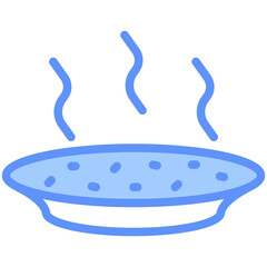 Hot Meal Icon Outline Blue