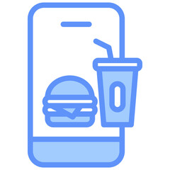 Food App Icon Outline Blue