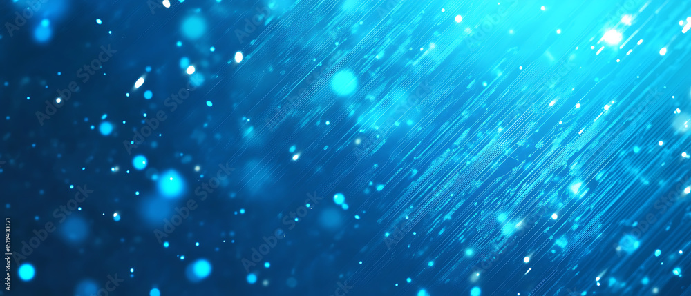 Poster blue background with digital technology and circuit board patterns, creating an abstract tech-inspir