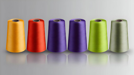 Colorful Yarn Spools Display