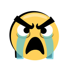 Obraz premium Crying Face Emoji Illustration Expressing Negative Emotion Graphic