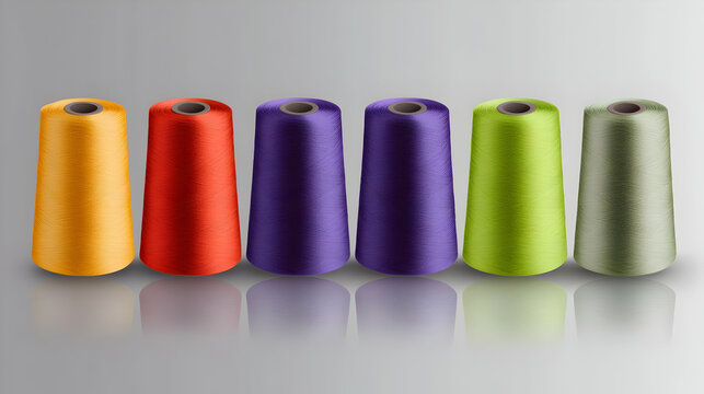 Colorful Yarn Spools Display