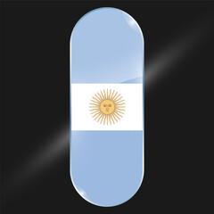 Argentina flags design vector illustration graphic of glossy buttons with identification pin vector illustration