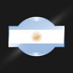 Argentina flags design vector illustration graphic of glossy buttons with identification pin vector illustration