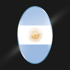 Argentina flags design vector illustration graphic of glossy buttons with identification pin vector illustration
