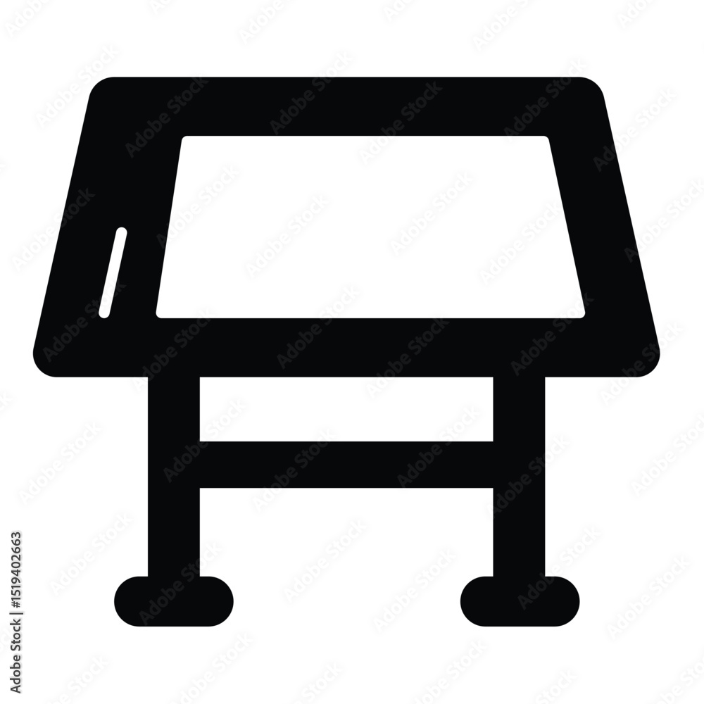 Poster project drawing desk solid icon, architect studio concept. vector graphics. architecture design tabl