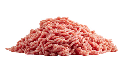 Raw ground pork, loose pile, fresh texture