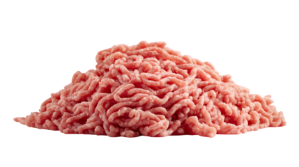 Raw ground pork, loose pile, fresh texture