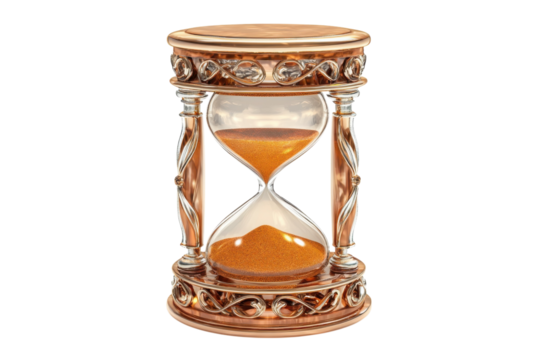 Elegant Hourglass Glimpse Time s Passage Luxury Timepiece Ornamental Sand Timer Decorative on transparent background