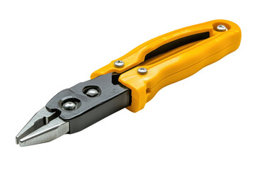Yellow Hand Tools Pliers Black Metal Equipment Fix Repair Wire Stripper Cables Isolated Grips on transparent background