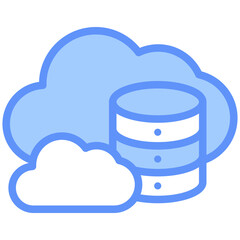 Cloud Storage Icon Outline Blue