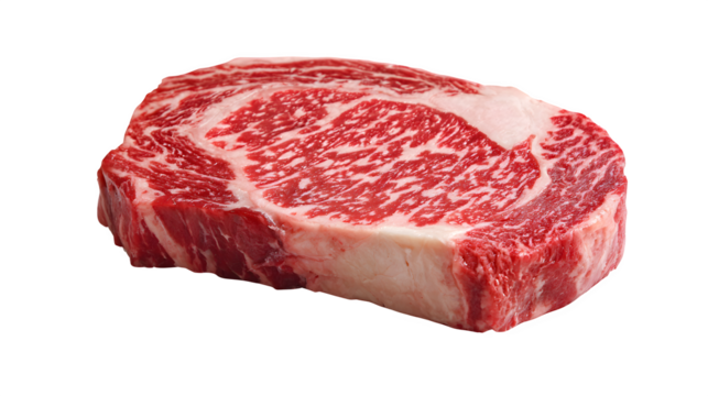 Raw Japanese wagyu ribeye, A5 marbling