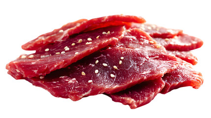 Raw Korean bulgogi beef slices, thin marinated cut