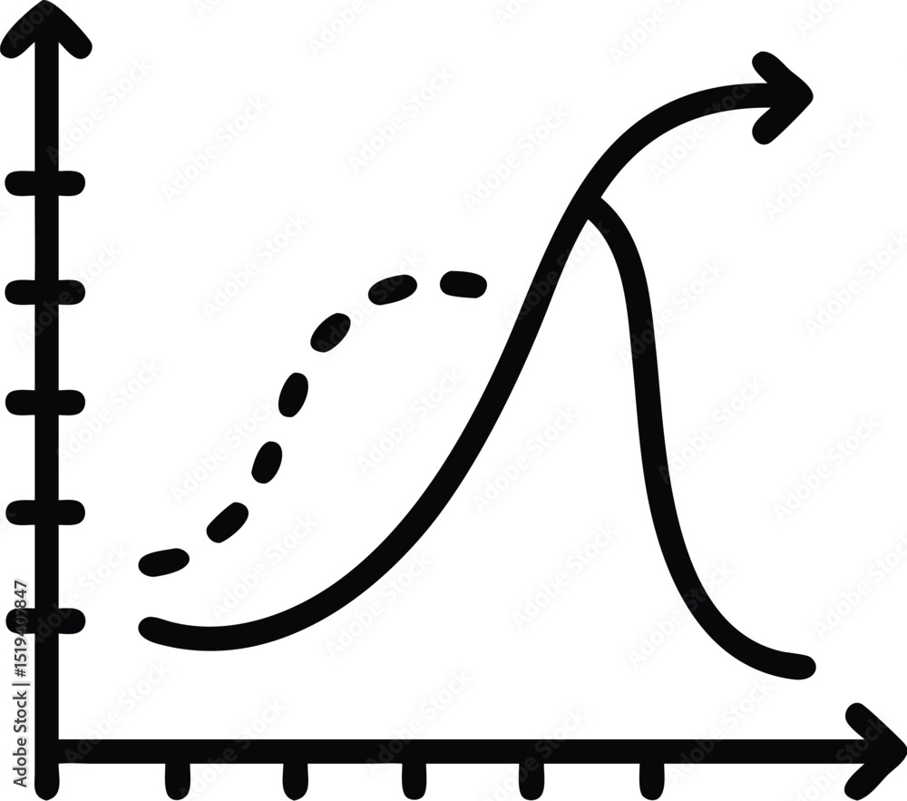 Poster growth chart diagram illustration showing exponential and logistic curves for data analysis report
