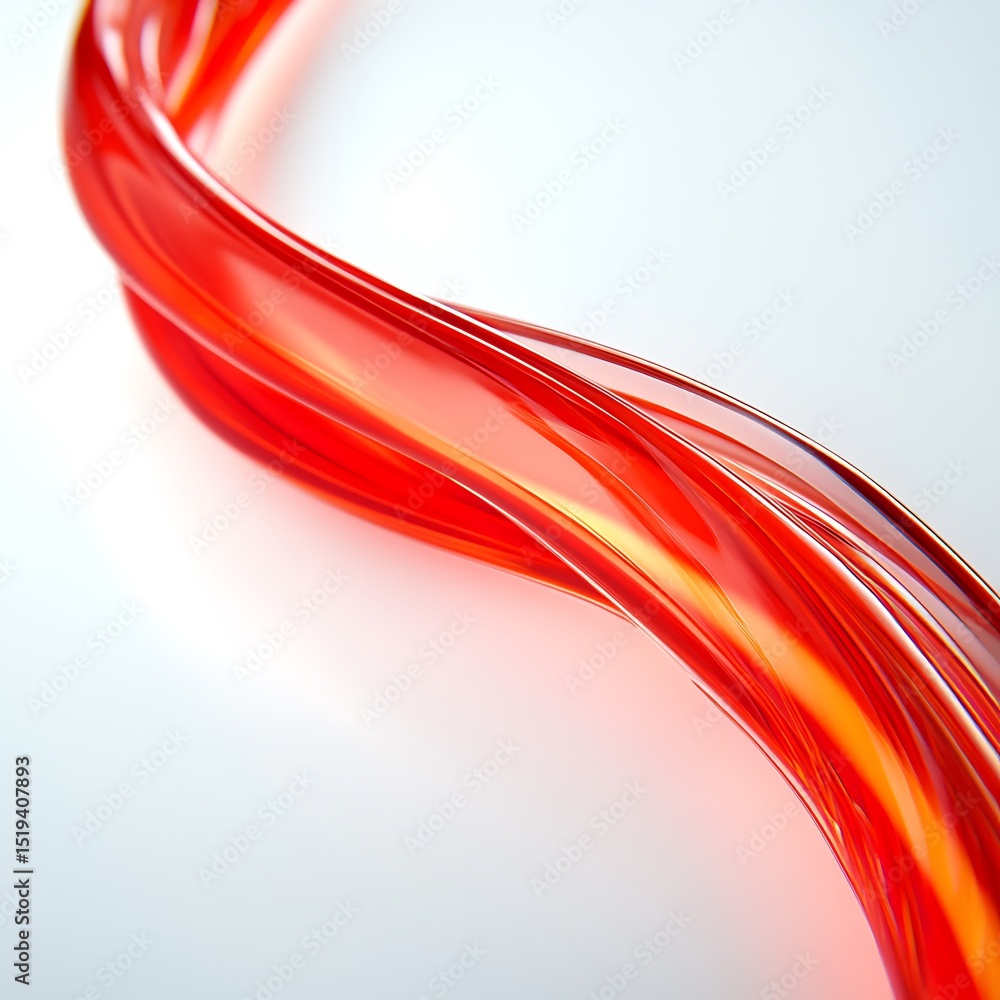 Poster abstract red wave flow on smooth white background for design use