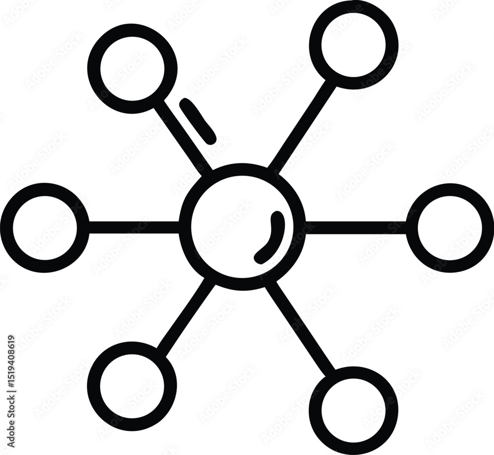Aufkleber molecule structure atom connection science chemical compound bond network diagram vector design icon