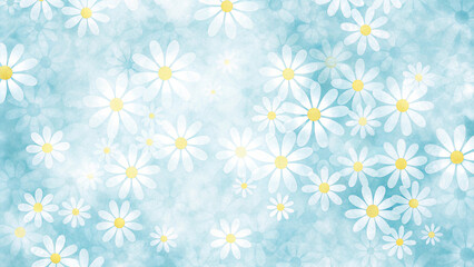 Delicate Daisies Pattern on a Light Blue Background