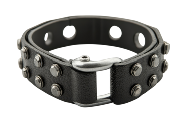 Black studded leather belt